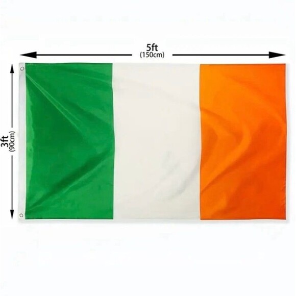 3x5ft Irish Flag Fade Resistant, Durable Canvas, Brass Grommets, Double Stitched - Picture 3 of 5
